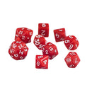 10pcs/Set TRPG Games Dungeons & Dragons D4-D30 Multi-Sided Dice Red