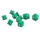 10pcs/Set TRPG Games Dungeons & Dragons D4-D30 Multi-Sided Dice Green