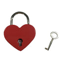 Vintage Antique Style Small Padlock Heart Shaped With Keys -Red