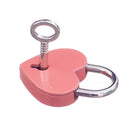 Old Vintage Antique Style Small Padlock Heart Shaped With Keys-Pink