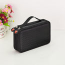 Women Girls Beauty Cosmetic Tools Storage Makeup Brush Holder 2 Layers Capacity Kids Pencil Pen Case Travel Bag Gift Black