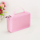 2 Layers Pen Pencil Case Brush Makeup Storage Bag Pink