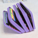 Women Girls Beauty Cosmetic Tools Storage Makeup Brush Holder 4 Layers Capacity Kids Pencil Pen Case Travel Bag Gift Purple