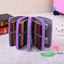 Women Girls Beauty Cosmetic Tools Storage Makeup Brush Holder 4 Layers Capacity Kids Pencil Pen Case Travel Bag Gift Purple