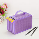 Women Girls Beauty Cosmetic Tools Storage Makeup Brush Holder 4 Layers Capacity Kids Pencil Pen Case Travel Bag Gift Purple