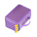 Women Girls Beauty Cosmetic Tools Storage Makeup Brush Holder 4 Layers Capacity Kids Pencil Pen Case Travel Bag Gift Purple