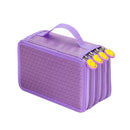 Women Girls Beauty Cosmetic Tools Storage Makeup Brush Holder 4 Layers Capacity Kids Pencil Pen Case Travel Bag Gift Purple