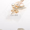 Fashionable Metal Rhinestone Keychain Keyring Friends Family Lovers Gift Accessories Gold