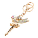 Fashionable Metal Rhinestone Keychain Keyring Friends Family Lovers Gift Accessories Gold