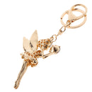 Fashionable Metal Rhinestone Keychain Keyring Friends Family Lovers Gift Accessories Gold