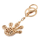 Llavero del Bolso Anillo Rhinestone Cristalino Palma Encanto Llave Roja