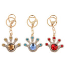 Llavero del Bolso Anillo Rhinestone Cristalino Palma Encanto Llave Roja