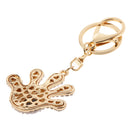 Fashionable Crystal Rhinestone Charms Cartoon Palm Design Pendant Keychain Key Ring Bag Keyfob Handbag Hanging Decor Gift Blue
