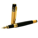 Black Gold Stainless HERO 901 Medium Nib Fountain Writing Pen Calligraphy
