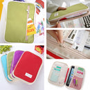 Portable Handy Washable Classic Design Bag Money Passport Ticket Document Card Holder Organiser Case Green