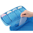 Polyester Fashionable Large Capacity Bra Panty Underwear Cosmetic Jewelry Bag Storage Case Organiser Travel Accessory Sky Blue