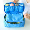 Polyester Fashionable Large Capacity Bra Panty Underwear Cosmetic Jewelry Bag Storage Case Organiser Travel Accessory Sky Blue