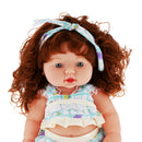Realistic Silicone Baby Doll Vinyl Lifelike Girl in Green Top & Pants Set