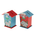 Wooden Cartoon House Money Box for Coins Cash Children Piggy Bank Saving New