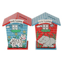 Wooden Cartoon House Money Box for Coins Cash Children Piggy Bank Saving New