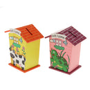 Wooden Cartoon House Money Box for Coins Cash Children Piggy Bank Saving New
