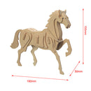 Running Horse DIY 3D Jigsaw Wooden Model Construction Kit Toy Puzzle Gift