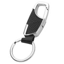 Fashion Men's Metal Car Key Ring with Snap Hook Silver and Black