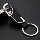 Fashion Men's Metal Car Key Ring with Snap Hook Silver and Black