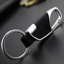 Fashion Men's Metal Car Key Ring with Snap Hook Silver and Black