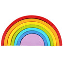 Wooden 7 Colour Stacking Rainbow Shape Kids Childrens Educational Toy Set