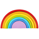 Wooden 7 Colour Stacking Rainbow Shape Kids Childrens Educational Toy Set