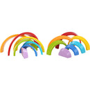 Wooden 7 Colour Stacking Rainbow Shape Kids Childrens Educational Toy Set