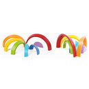 Wooden 7 Colour Stacking Rainbow Shape Kids Childrens Educational Toy Set