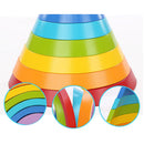 Wooden 7 Colour Stacking Rainbow Shape Kids Childrens Educational Toy Set