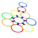 Large Size 10 Rings & 10Ring Clips Twister Hopscotch Multi-color Active Play