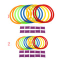 Large Size 10 Rings & 10Ring Clips Twister Hopscotch Multi-color Active Play