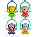 4Pcs Elephants Baby Crib Mobile Music Bed Bell Toy with Holder Arm Bracket