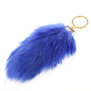 Manmade Rabbit Hair Handbag Car Keychain Keyring Charm - Royal Blue