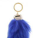 Manmade Rabbit Hair Handbag Car Keychain Keyring Charm - Royal Blue