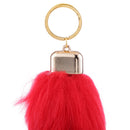 Manmade Rabbit Hair Tassel Handbag Car Keychain Keyring Charm - Red