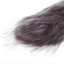 Manmade Rabbit Hair Handbag Car Keychain Keyring Charm - Dark Grey