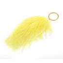 Manmade Rabbit Hair Handbag Car Keychain Keyring Charm - Yellow