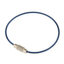 Stainless Steel Aircraft Cable Wire Keyring KeyChain Keyholder Blue 15cm Pack Of 10PCS