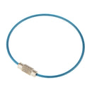 Stainless Steel Aircraft Cable Wire Keyring KeyChain Keyholder Light Blue 15cm