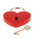 45mm Heart Shape Love Lock & Key Vintage Padlock Travel Locker Set - Red L