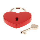 45mm Heart Shape Love Lock & Key Vintage Padlock Travel Locker Set - Red L
