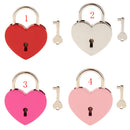 45mm Heart Shape Love Lock & Key Vintage Padlock Travel Locker Set - Red L