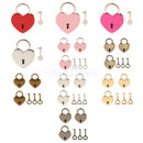 45mm Heart Shape Love Lock & Key Vintage Padlock Travel Locker Set - Red L