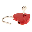 45mm Heart Shape Love Lock & Key Vintage Padlock Travel Locker Set - Red L