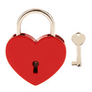 45mm Heart Shape Love Lock & Key Vintage Padlock Travel Locker Set - Red L